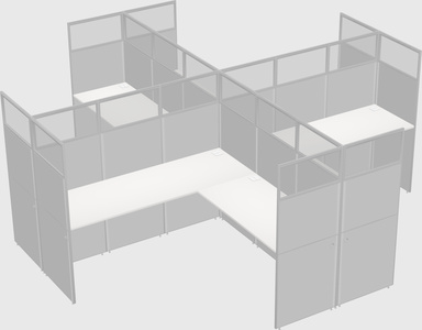 Shared l-shaped cubicles