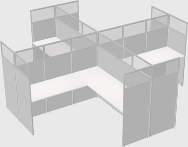 Shared l-shaped cubicles