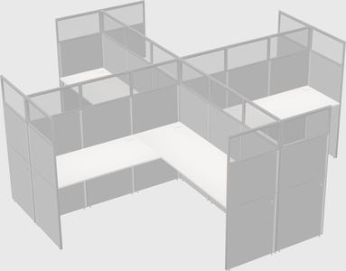 Shared l-shaped cubicles