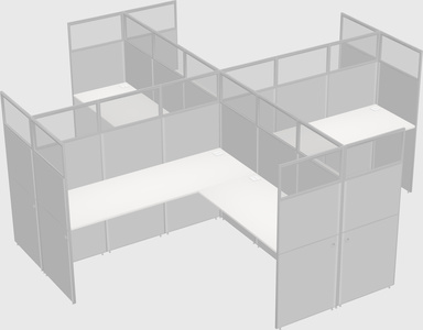 Shared l-shaped cubicles
