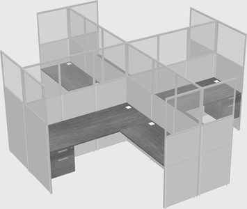 Shared l-shaped cubicles