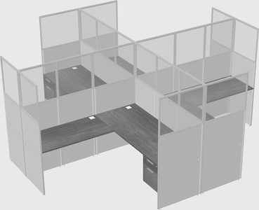 Shared l-shaped cubicles