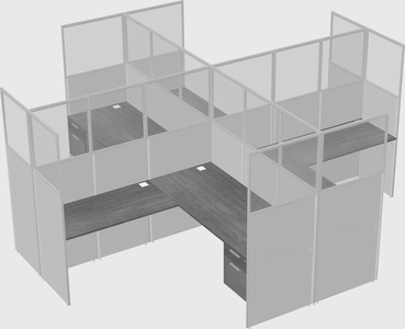 Shared l-shaped cubicles