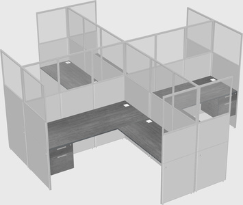 Shared l-shaped cubicles