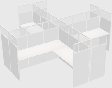 Shared l-shaped cubicles