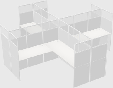 Shared l-shaped cubicles