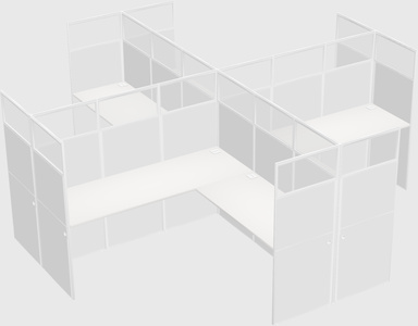 Shared l-shaped cubicles
