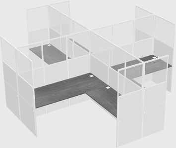 Shared l-shaped cubicles