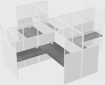 Shared l-shaped cubicles
