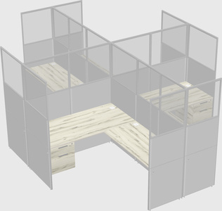 Shared l-shaped cubicles