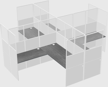 Shared l-shaped cubicles