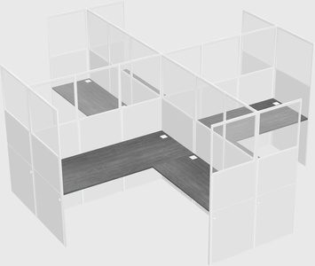 Shared l-shaped cubicles
