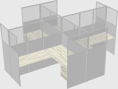 Shared l-shaped cubicles