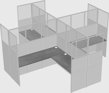 Shared l-shaped cubicles