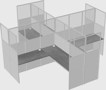 Shared l-shaped cubicles