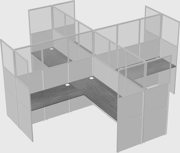 Shared l-shaped cubicles