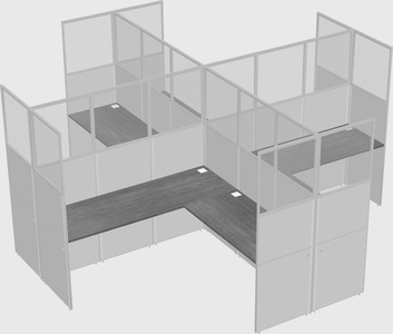 Shared l-shaped cubicles