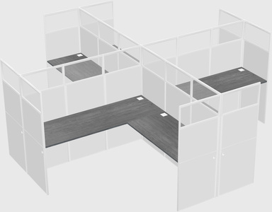 Shared l-shaped cubicles