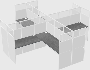 Shared l-shaped cubicles