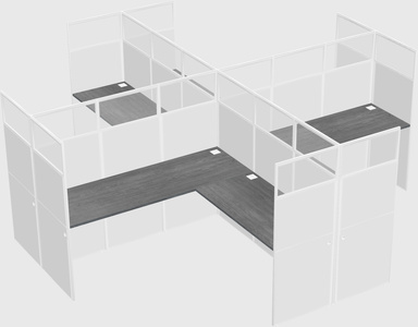 Shared l-shaped cubicles