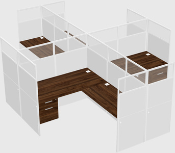 Shared l-shaped cubicles