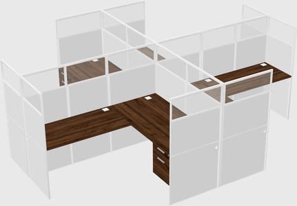 Shared l-shaped cubicles