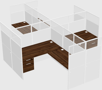 Shared l-shaped cubicles