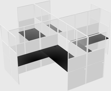 Shared l-shaped cubicles