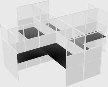 Shared l-shaped cubicles