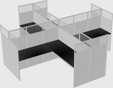 Shared l-shaped cubicles