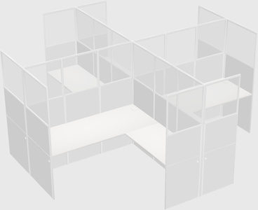 Shared l-shaped cubicles