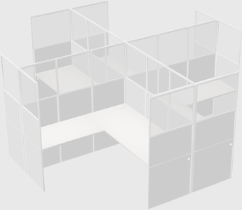 Shared l-shaped cubicles