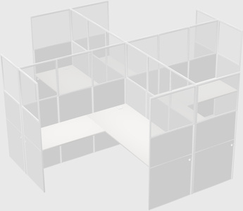 Shared l-shaped cubicles