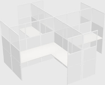 Shared l-shaped cubicles