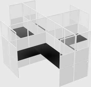 Shared l-shaped cubicles