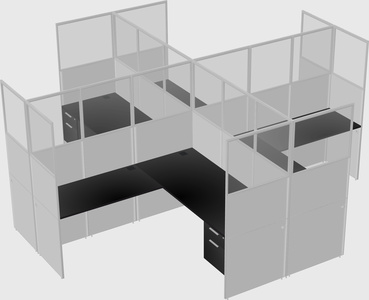 Shared l-shaped cubicles