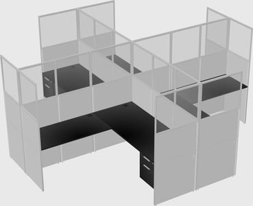 Shared l-shaped cubicles