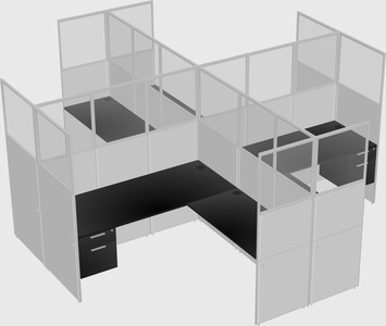 Shared l-shaped cubicles