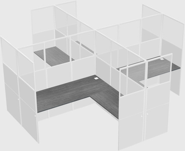 Shared l-shaped cubicles