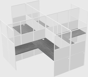 Shared l-shaped cubicles