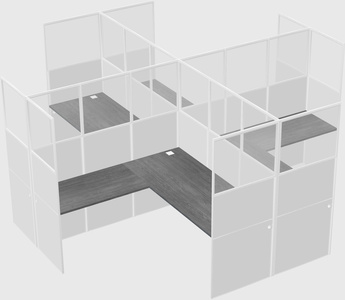 Shared l-shaped cubicles