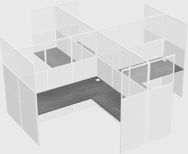 Shared l-shaped cubicles