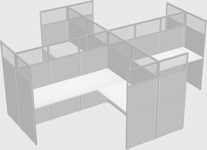 Shared l-shaped cubicles
