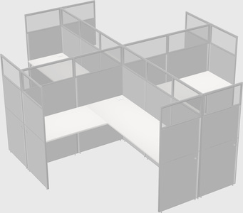 Shared l-shaped cubicles