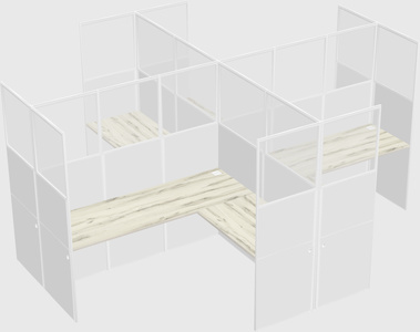Shared l-shaped cubicles
