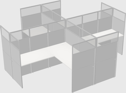 Shared l-shaped cubicles