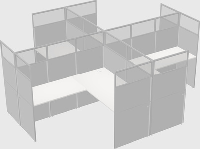 Shared l-shaped cubicles