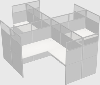Shared l-shaped cubicles