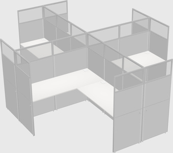 Shared l-shaped cubicles