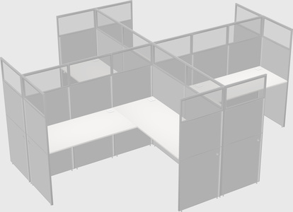 Shared l-shaped cubicles